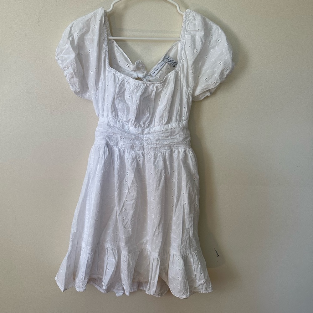 White open-back dress